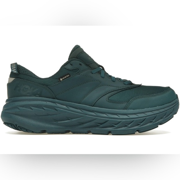 NWT Hoka Bondi L Leather GTX GoreTex U Unisex Deep Teal Blue Cushioned Shoes
